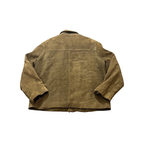 Reilly Olmes Mens Leather Jacket‎ Plaid Lined Full Zip Retro Size Large - Picture 9 of 11